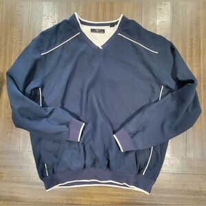 Callaway Mens Golf Pullover Black And Gold Vneck Windbreaker